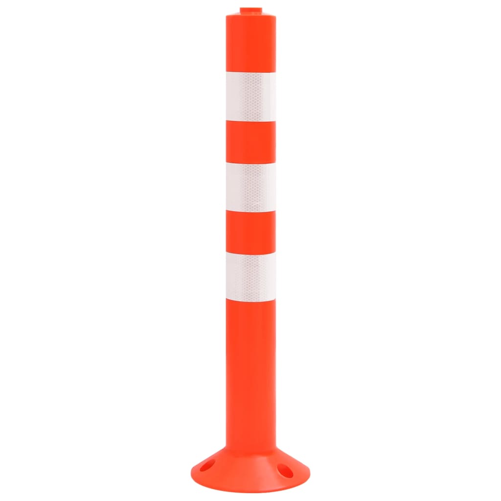 Traffic Control Bollards 2 Pcs With Chain 75 Cm Pe