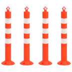 Traffic Control Bollards 4 Pcs With Chain 75 Cm Pe