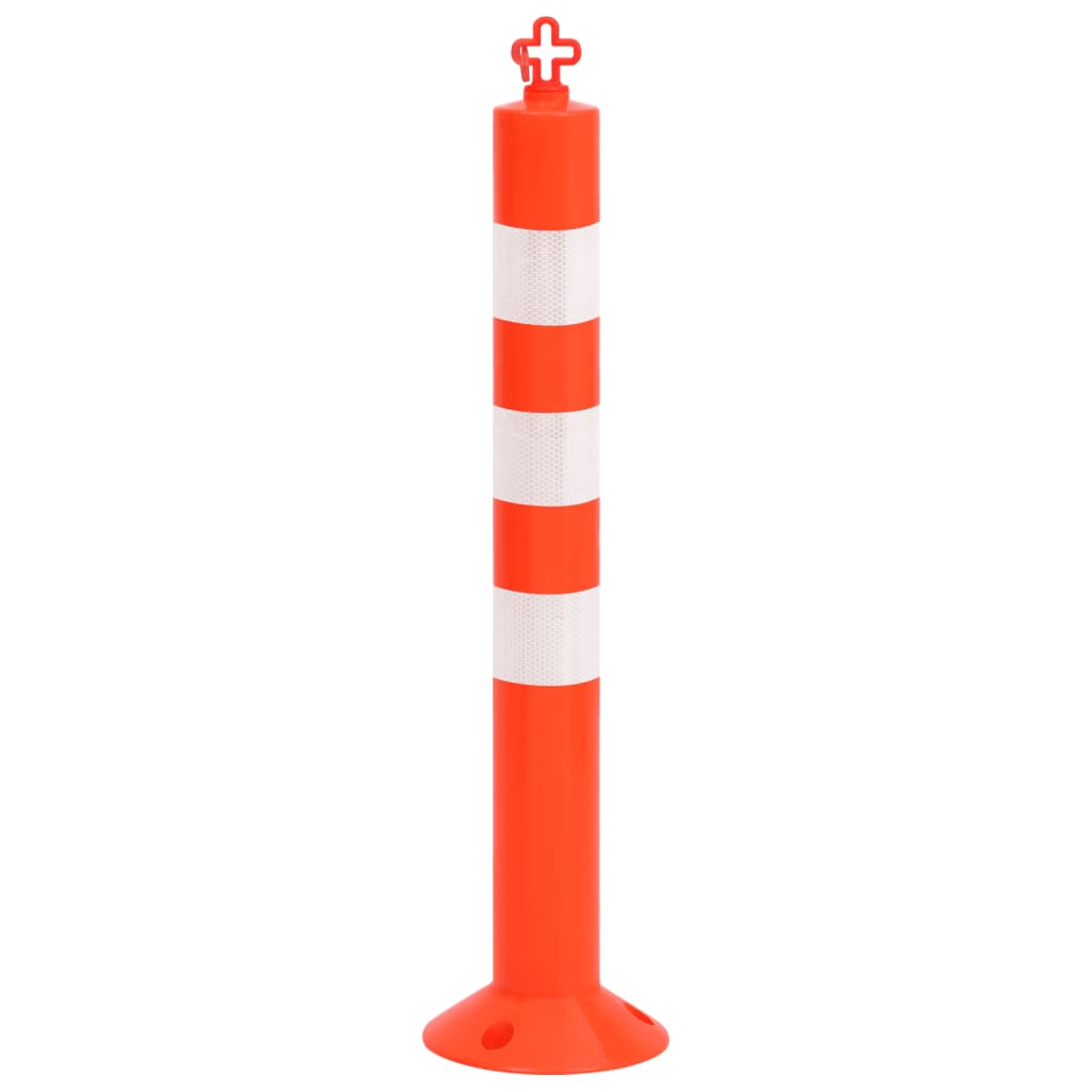 Traffic Control Bollards 4 Pcs With Chain 75 Cm Pe