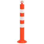 Traffic Control Bollards 4 Pcs With Chain 75 Cm Pe