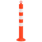 Traffic Control Bollards 4 Pcs With Chain 75 Cm Pe
