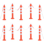 Traffic Control Bollards 10 Pcs With Chain 75 Cm Pe