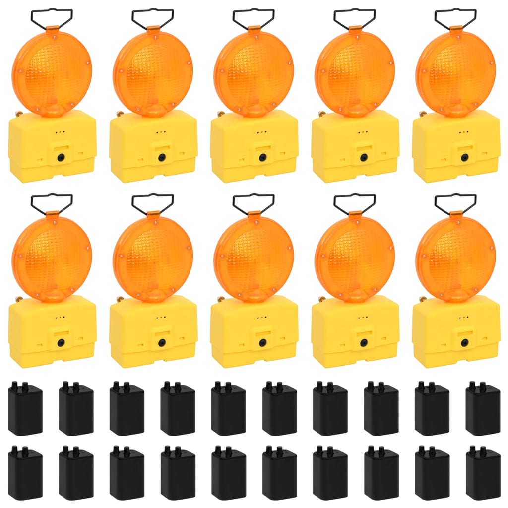 Construction Site Lights 10 Pcs With Batteries 18X8X37 Cm