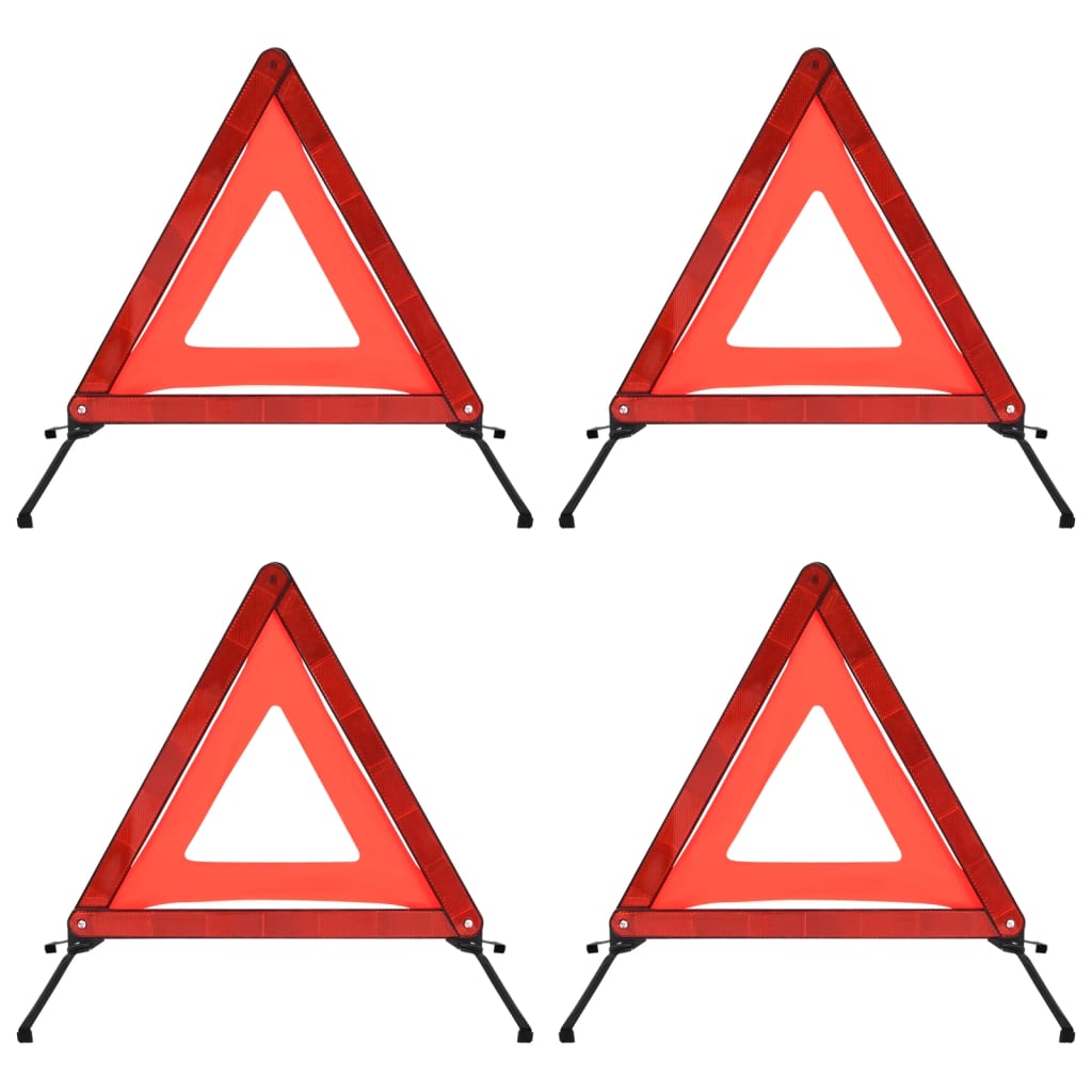 Traffic Warning Triangles 4 Pcs Red 56.5X36.5X44.5Cm