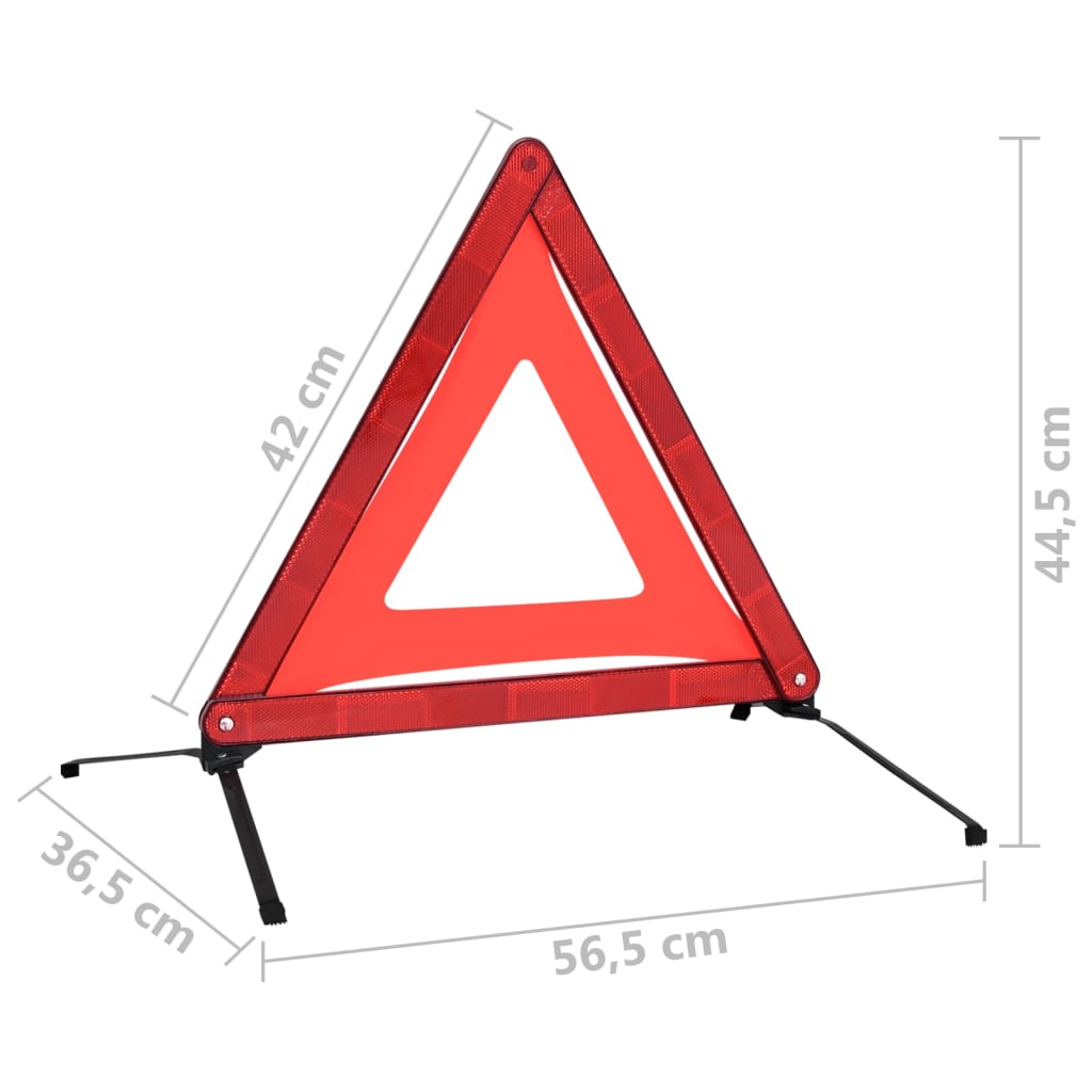 Traffic Warning Triangles 4 Pcs Red 56.5X36.5X44.5Cm
