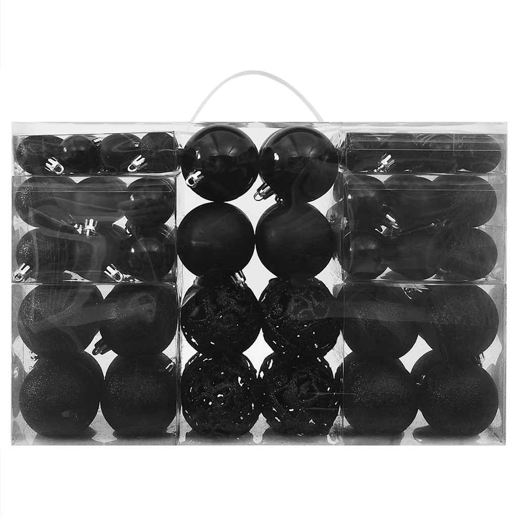 100 Piece Christmas Ball Set Black
