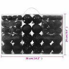 100 Piece Christmas Ball Set Black