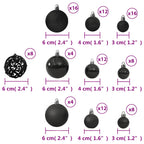 100 Piece Christmas Ball Set Black