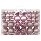 100 Piece Christmas Ball Set Pink