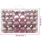 100 Piece Christmas Ball Set Pink