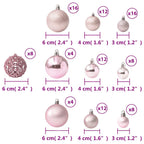 100 Piece Christmas Ball Set Pink