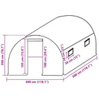 Greenhouse Replacement Cover (9 m²) 300x300x200 cm Green