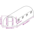 Greenhouse Replacement Cover (18 m²) 300x600x200 cm Green