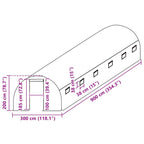 Greenhouse Replacement Cover (27 m²) 300x900x200 cm Green