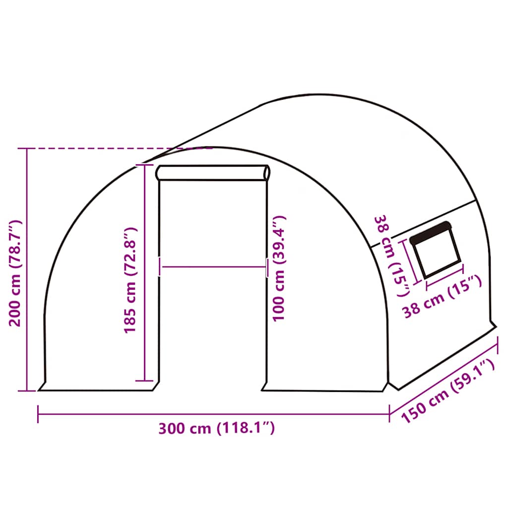 Greenhouse Replacement Cover (4.5 m²) 3x1.5x2 m Transparent