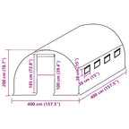 Greenhouse Replacement Cover (16 m²) 400x400x200 cm Green