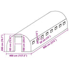 Greenhouse Replacement Cover (32 m²) 400x800x200 cm Green
