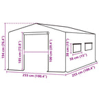 Greenhouse Replacement Cover (6.5025 m²) 255x255x194 cm Green