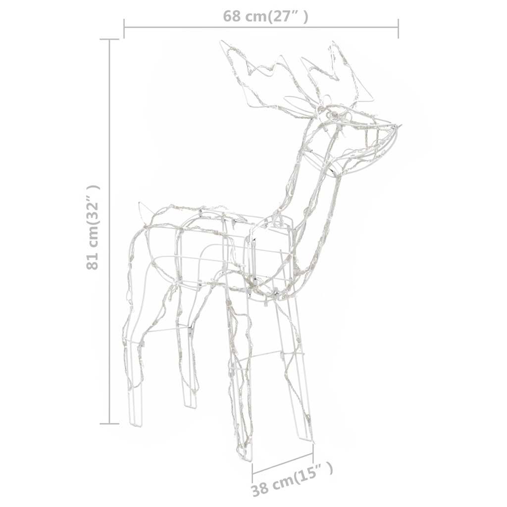 3 Piece Christmas Light Display Reindeers 229 LEDs