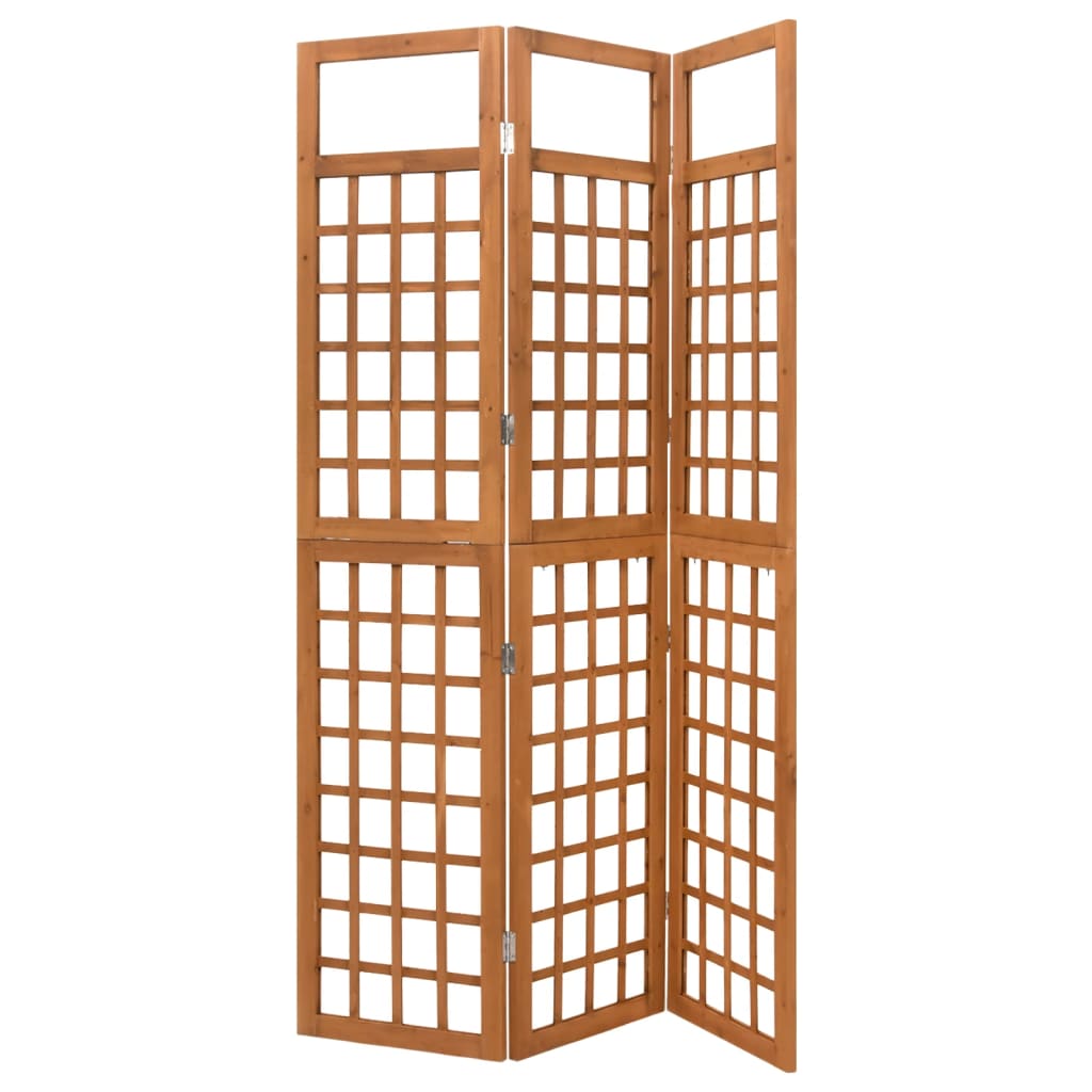 3-Panel Room Divider/Trellis Solid Fir Wood 121x180.5 cm