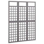 3-Panel Room Divider/Trellis Solid Fir Wood Grey 121x180 cm