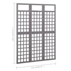 3-Panel Room Divider/Trellis Solid Fir Wood Grey 121x180 cm