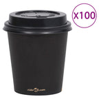 Coffee Paper Cups With Lids 100 Pcs