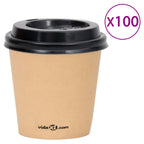 Coffee Paper Cups With Lids 100 Pcs