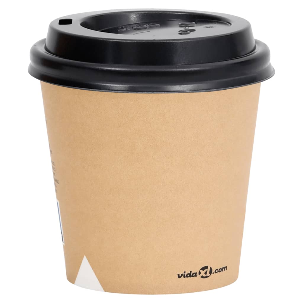 Coffee Paper Cups With Lids 100 Pcs
