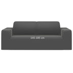2-Seater Stretch Couch Slipcover Anthracite Polyester Jersey