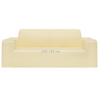 2-Seater Stretch Couch Slipcover Cream Polyester Jersey