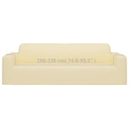 3-Seater Stretch Couch Slipcover Cream Polyester Jersey