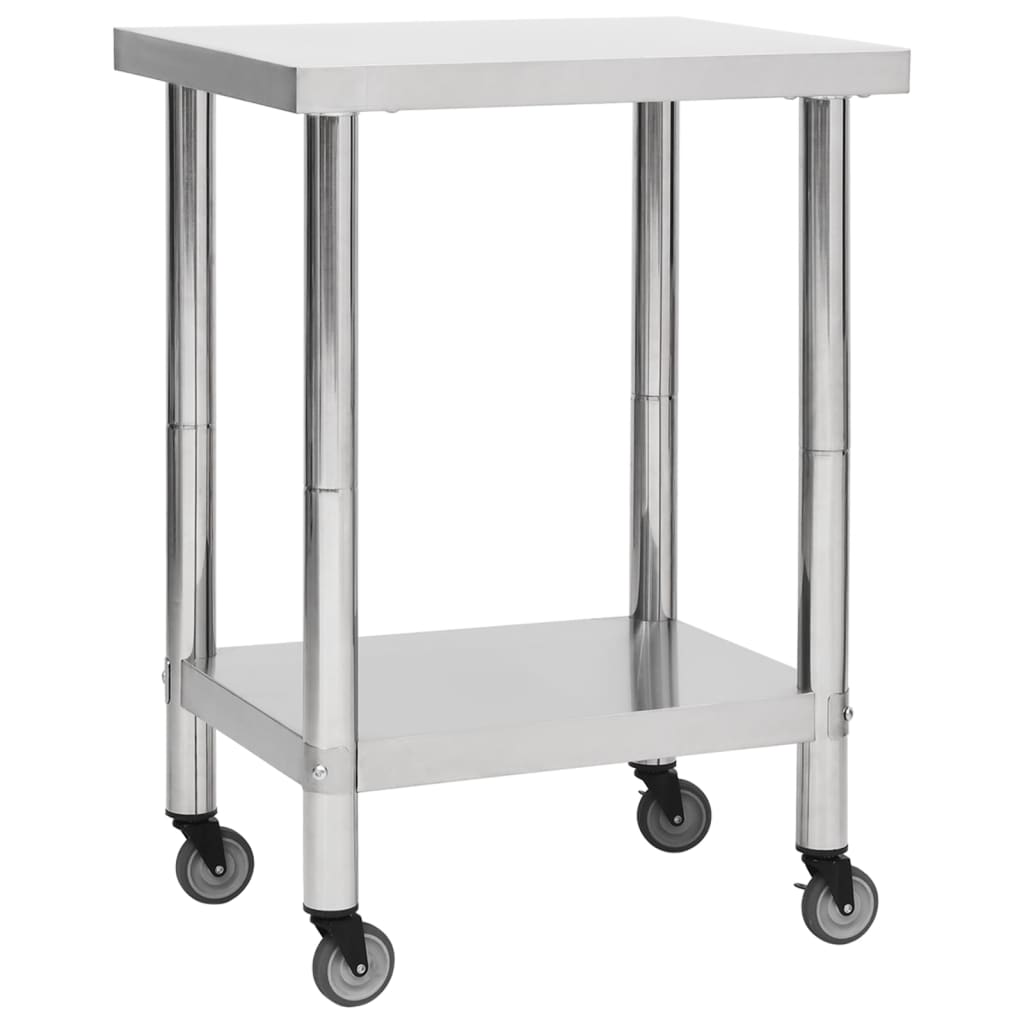 Kitchen Work Table With Wheels Stainless Steel