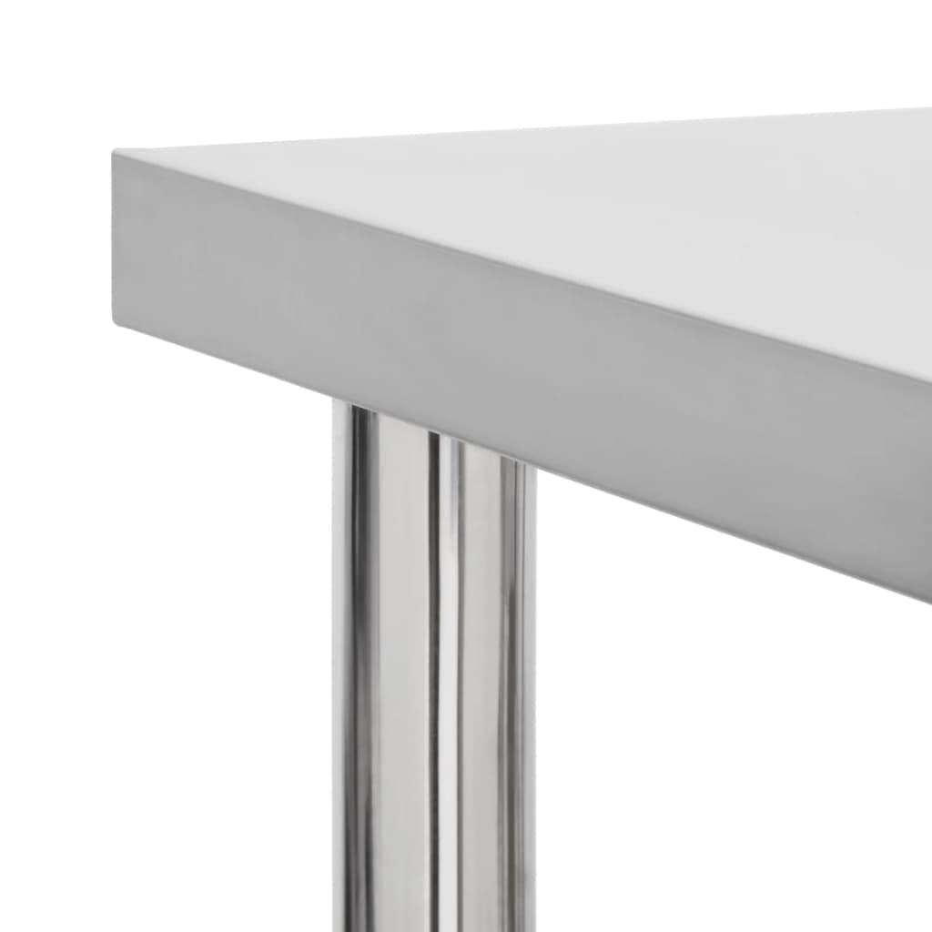 Kitchen Work Table with Wheels 60x30x85 cm Stainless Steel