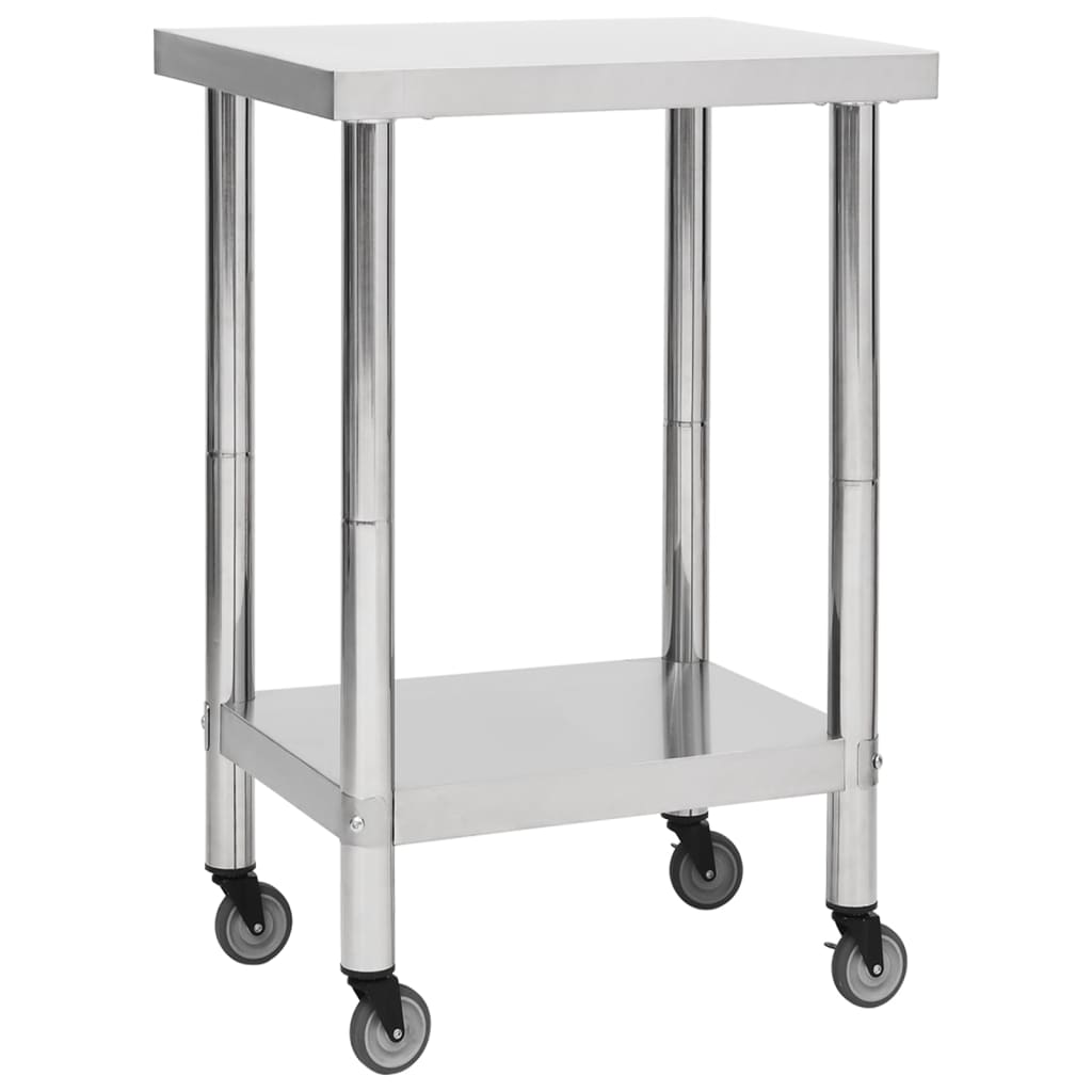 Kitchen Work Table With Wheels Stainless Steel