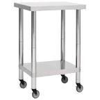 Kitchen Work Table With Wheels Stainless Steel