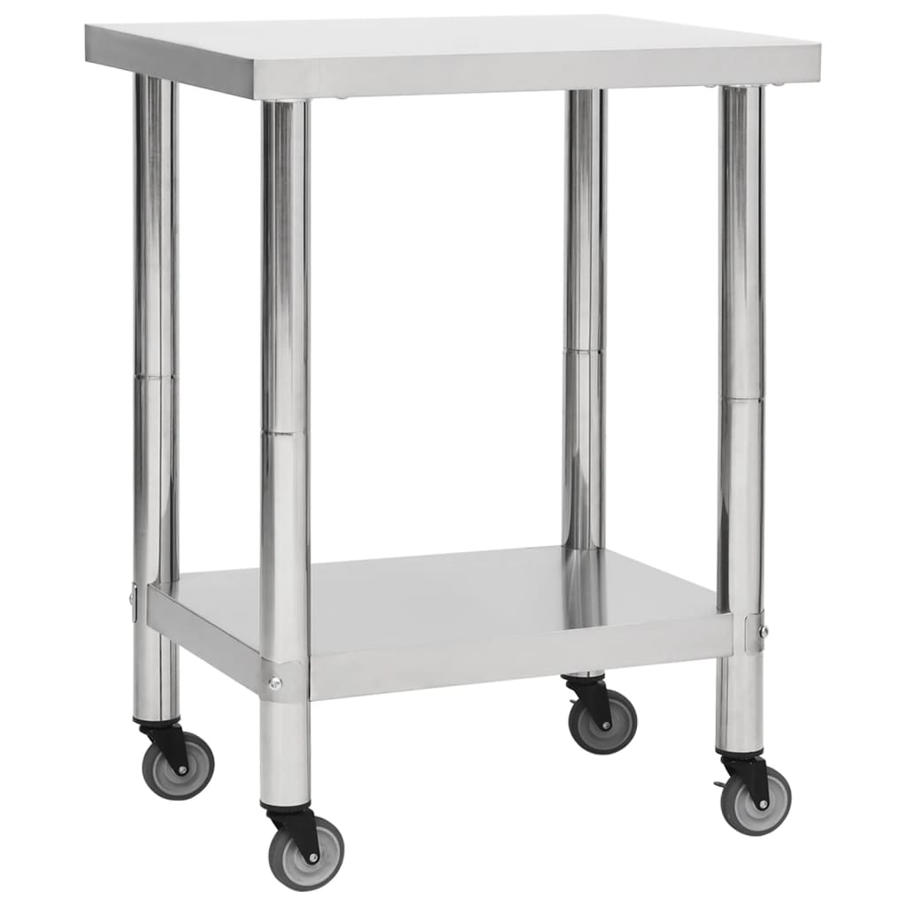Kitchen Work Table With Wheels Stainless Steel