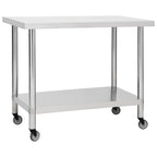 Kitchen Work Table With Wheels Stainless Steel