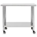 Kitchen Work Table With Wheels Stainless Steel