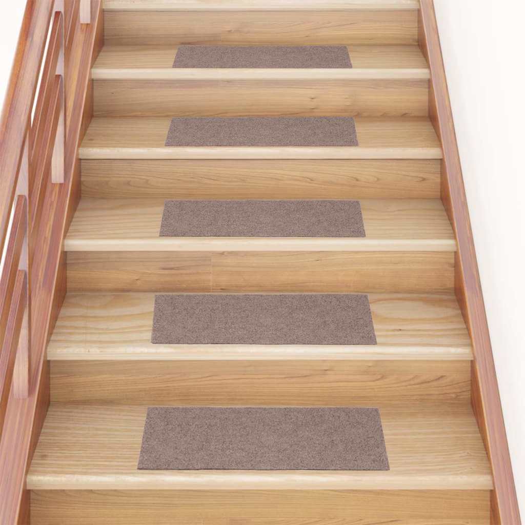 Stair Mats Self-adhesive 15 pcs 60x25 cm Light Brown Rectangular