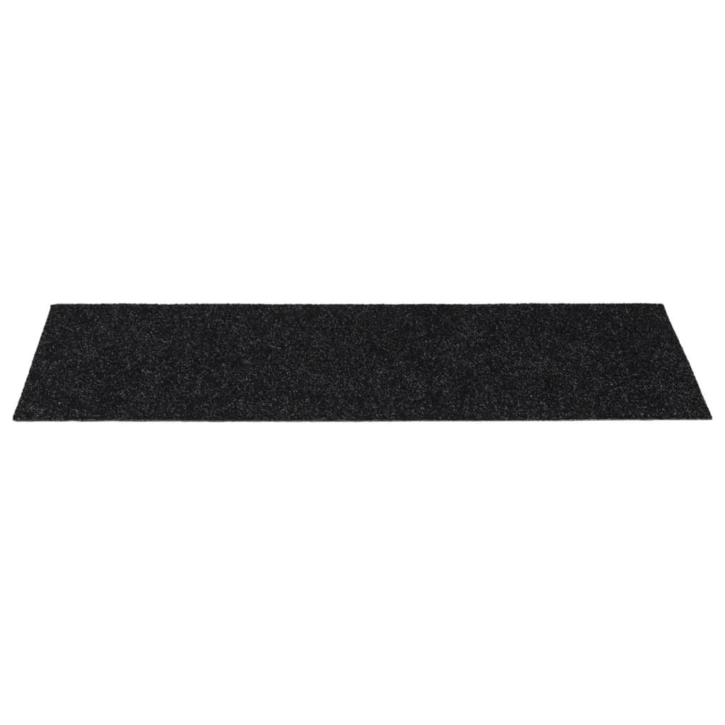 Stair Mats Self-adhesive 15 pcs 60x25 cm Black Rectangular