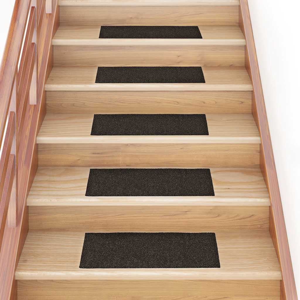 Stair Mats Self-adhesive 15 pcs 60x25 cm Dark Brown Rectangular