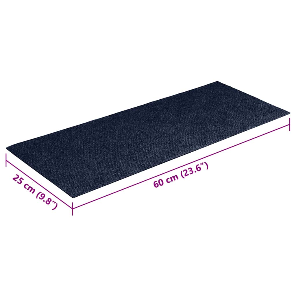 Stair Mats Self-adhesive 15 pcs 60x25 cm Navy Rectangular