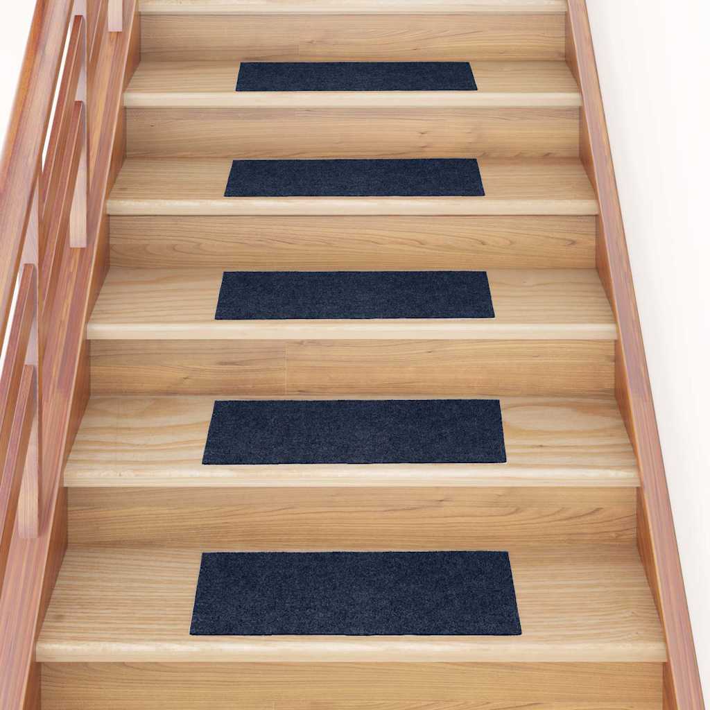 Stair Mats Self-adhesive 15 pcs 60x25 cm Navy Rectangular
