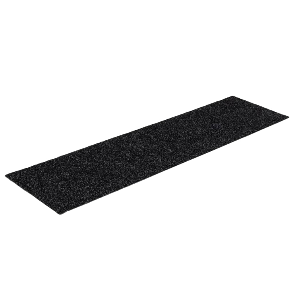 Stair Mats Self-adhesive 15 pcs 76x20 cm Black Rectangular