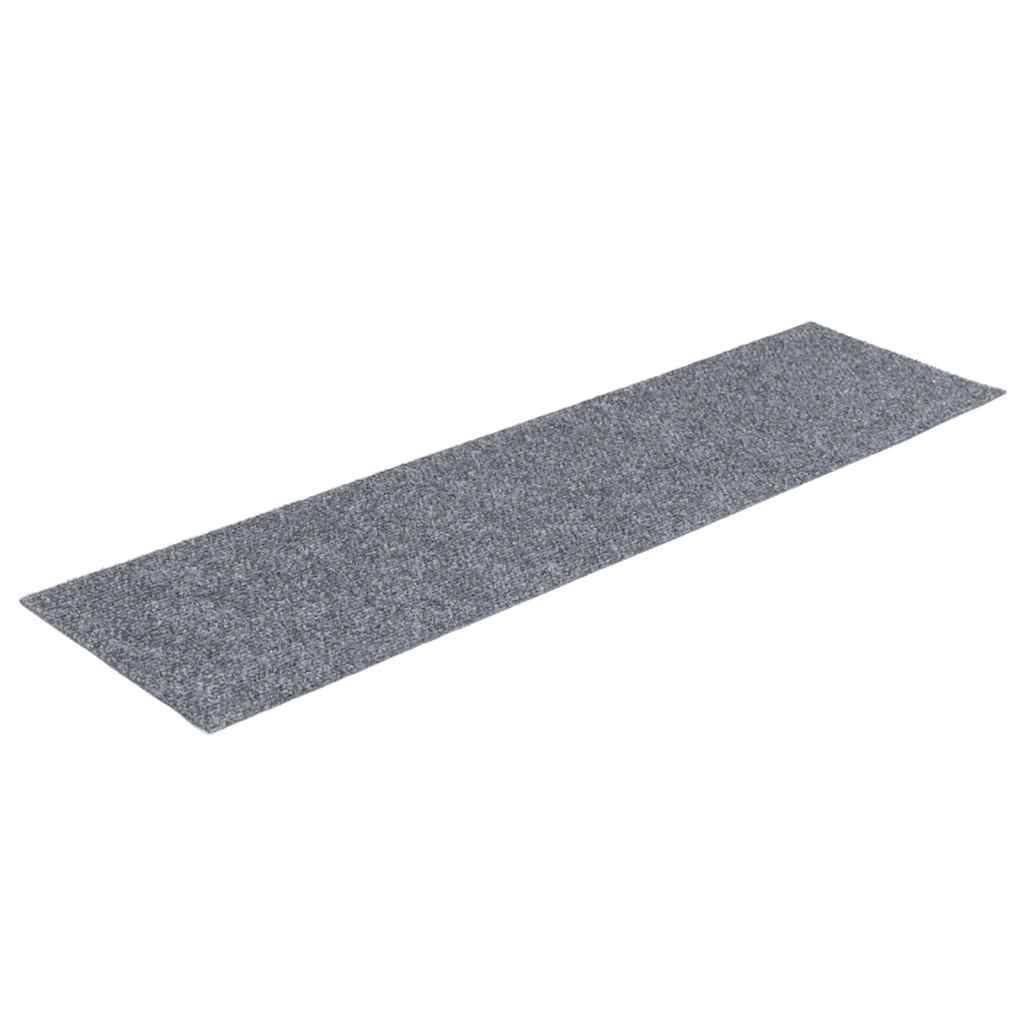 Stair Mats Self-adhesive 15 pcs 76x20 cm Light Grey Rectangular