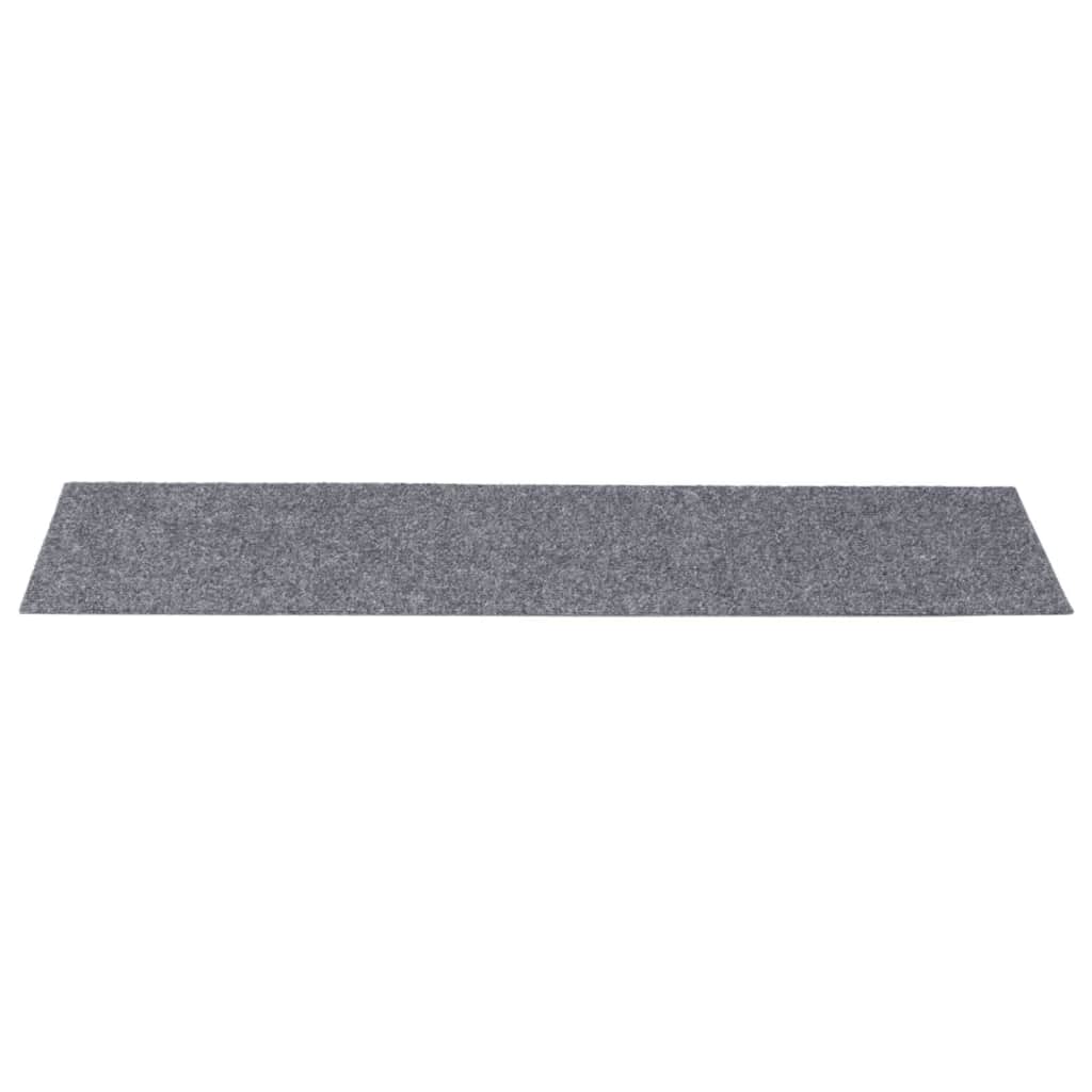 Stair Mats Self-adhesive 15 pcs 76x20 cm Light Grey Rectangular