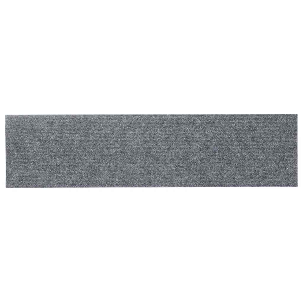 Stair Mats Self-adhesive 15 pcs 76x20 cm Light Grey Rectangular