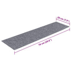 Stair Mats Self-adhesive 15 pcs 76x20 cm Light Grey Rectangular