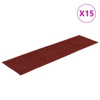 Stair Mats Self-adhesive 15 pcs 76x20 cm Bordeaux Red Rectangular